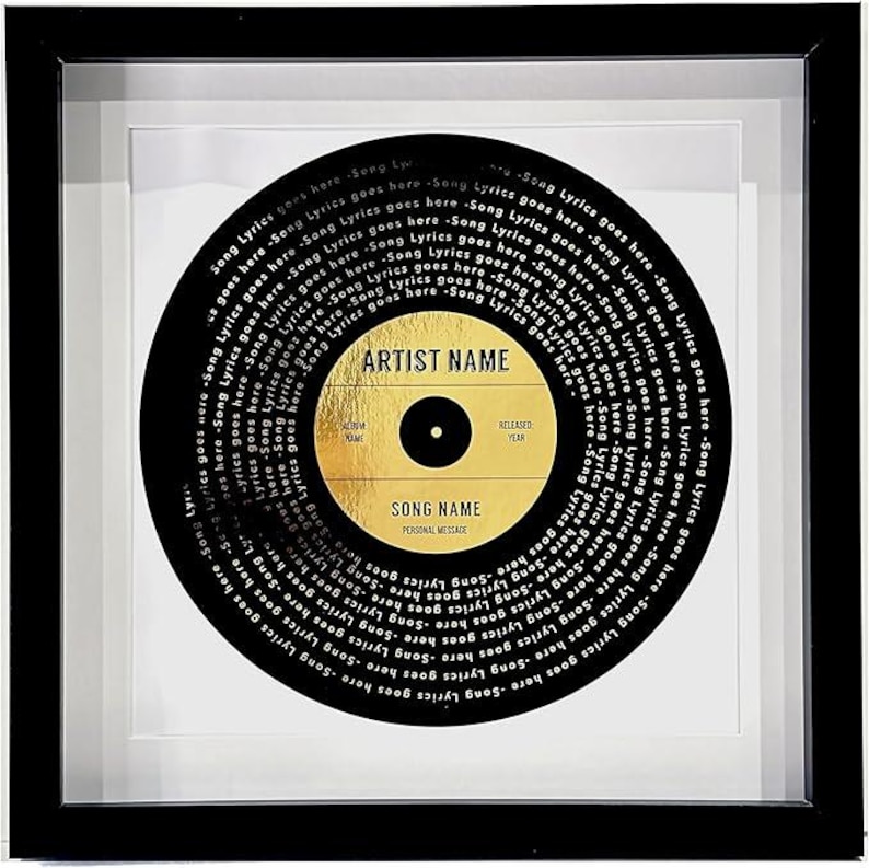 Custom Song Lyrics Record Print | Personalised Vinyl Art | Christmas, Wedding, or Music Lover Gift image 1