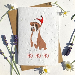 Papel de semillas biodegradables Navidad temporada festiva tarjeta de felicitaciones tradicional Boxer marrón