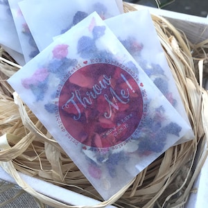 Eco-friendly glassine wedding confetti bags - different sizes - Throw Me full colour biodegradable wedding favor bags