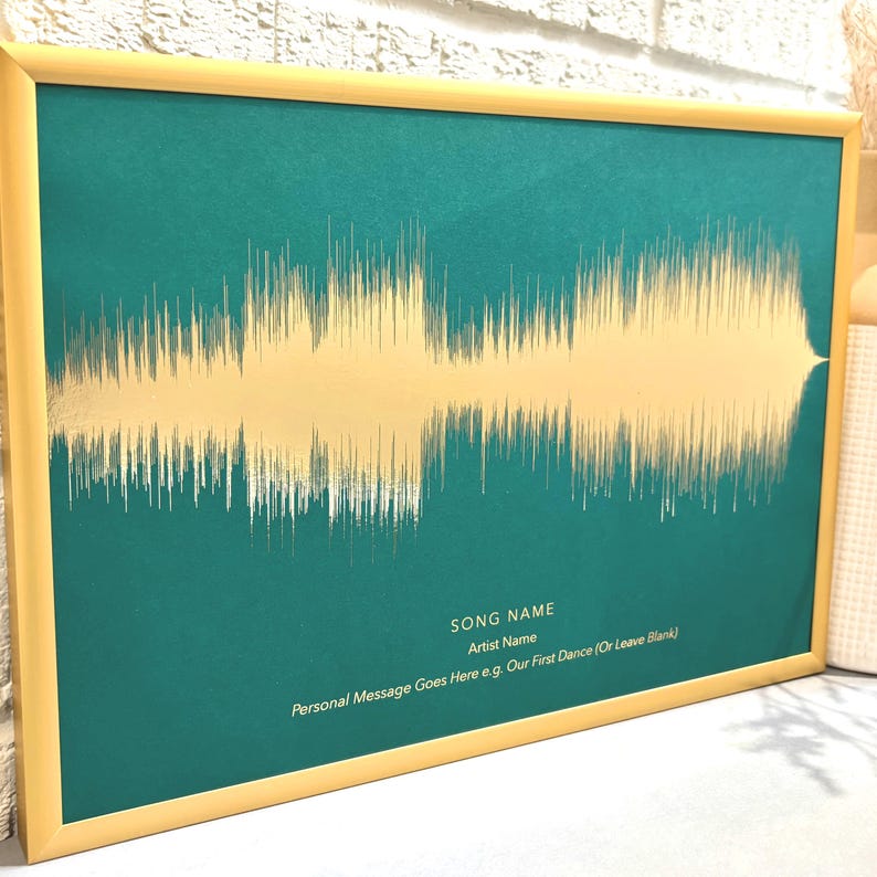 Personalised Song Print Sound Wave | Real Metallic Foil Artwork | Custom Favourite Song Lyrics Gift image 5