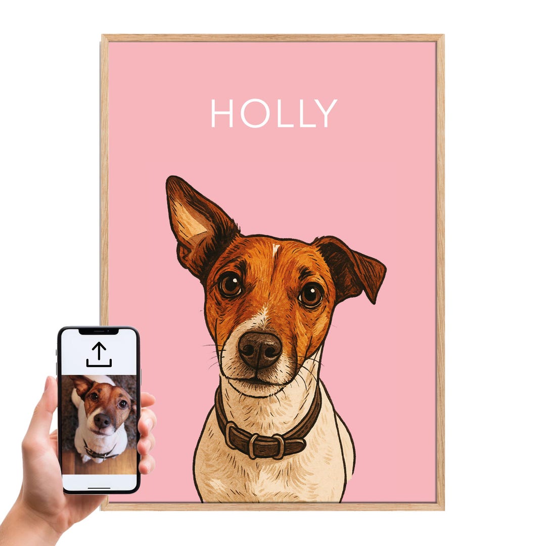 Custom Watercolour Pet Portrait From Photo | Personalised Dog + Cat Art ...
