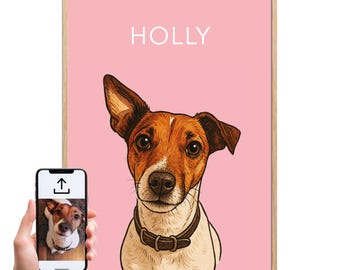 Custom Watercolour Pet Portrait from Photo | Personalised Dog + Cat Art Print | Watercolour Pet Lover Gift | Pet Memorial Keepsake