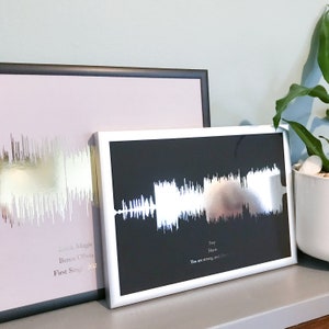 Personalised wall art favourite song print gift sound waves gold silver copper foil, any song, any colour scheme image 6