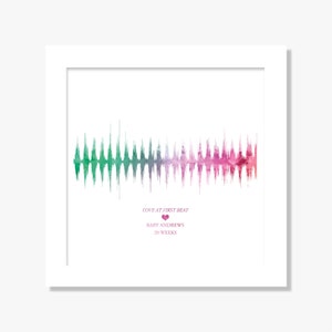 Print your own customised baby heartbeat sound wave  pregnancy art gift print digital file