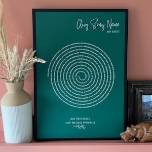 Impresión personalizada de estilo de grabación de letras de canciones, tinta blanca en una tarjeta teñida con pigmentos de lujo