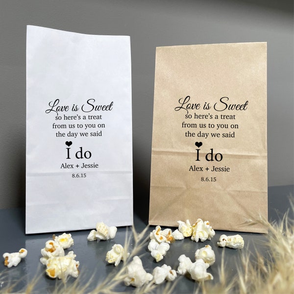 Personalised Wedding Sweet Bags WE SAID I DO Love Candy Cart Wedding Favours Confetti Engagement