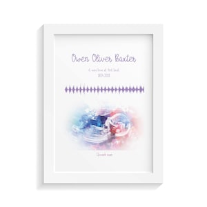 Print your own customised baby ultrasound heart beat sound wave pregnancy art gift print digital file