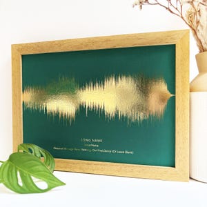 Personalised Song Print Sound Wave | Real Metallic Foil Artwork | Custom Favourite Song Lyrics Gift image 2