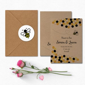 Recycled Kraft &#39;Meant to Bee&#39; Save The Date: Cards or Magnets