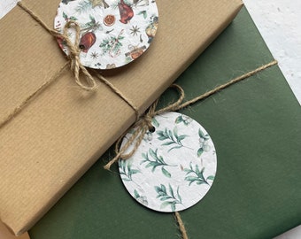 Plantable Christmas gift tags - wildflower seeds