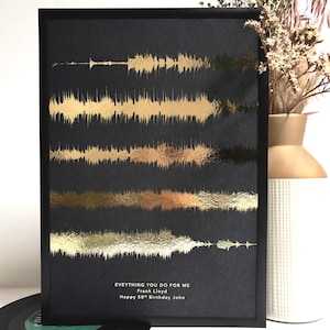 Personalised Song Print Sound Wave | Real Metallic Foil Artwork | Custom Favourite Song Lyrics Gift image 3