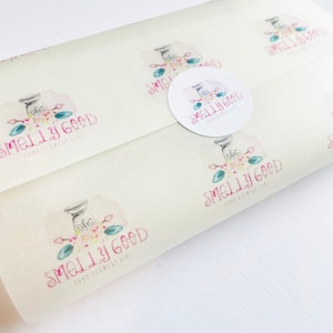 Personalised A3, A4, A5 translucent vellum wrapping paper Logo Printed Vellum Business Wrap Business Stationery image 2