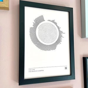 Personalised Foil Circular Sound Wave Print – Custom Song Lyrics Art, Metallic Audio Waveform Poster, Customised with Song Lyrics & Message
