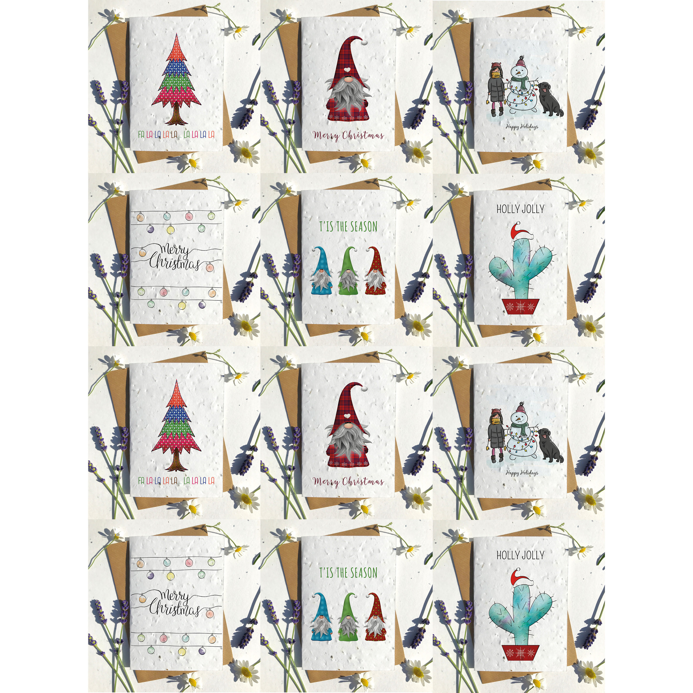 Biodegradable Plantable Christmas Card – Handmade Seed Paper Holiday Card With Cinnamon Christmas Tree, Eco Friendly Recycled Greeting Card - UK