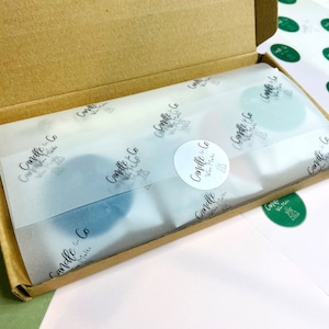 Personalised A3, A4, A5 translucent thick vellum style wrapping paper | Logo Printed Vellum | Business Wrap | Business Stationery