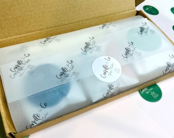 Personalised A3, A4, A5 translucent vellum wrapping paper | Logo Printed Vellum | Business Wrap | Business Stationery