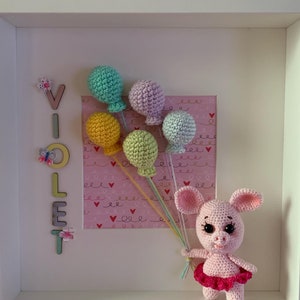 Animal nursery art, box frame baby gift, crochet elephant, nursery wall hanging, baby room decor