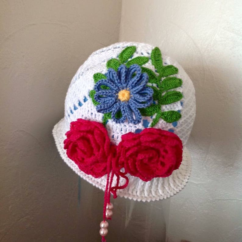 Summer crochet hat pattern, cloche hat pattern, Panama hat, spring hat, girl hat pattern, summer hat PDF image 2