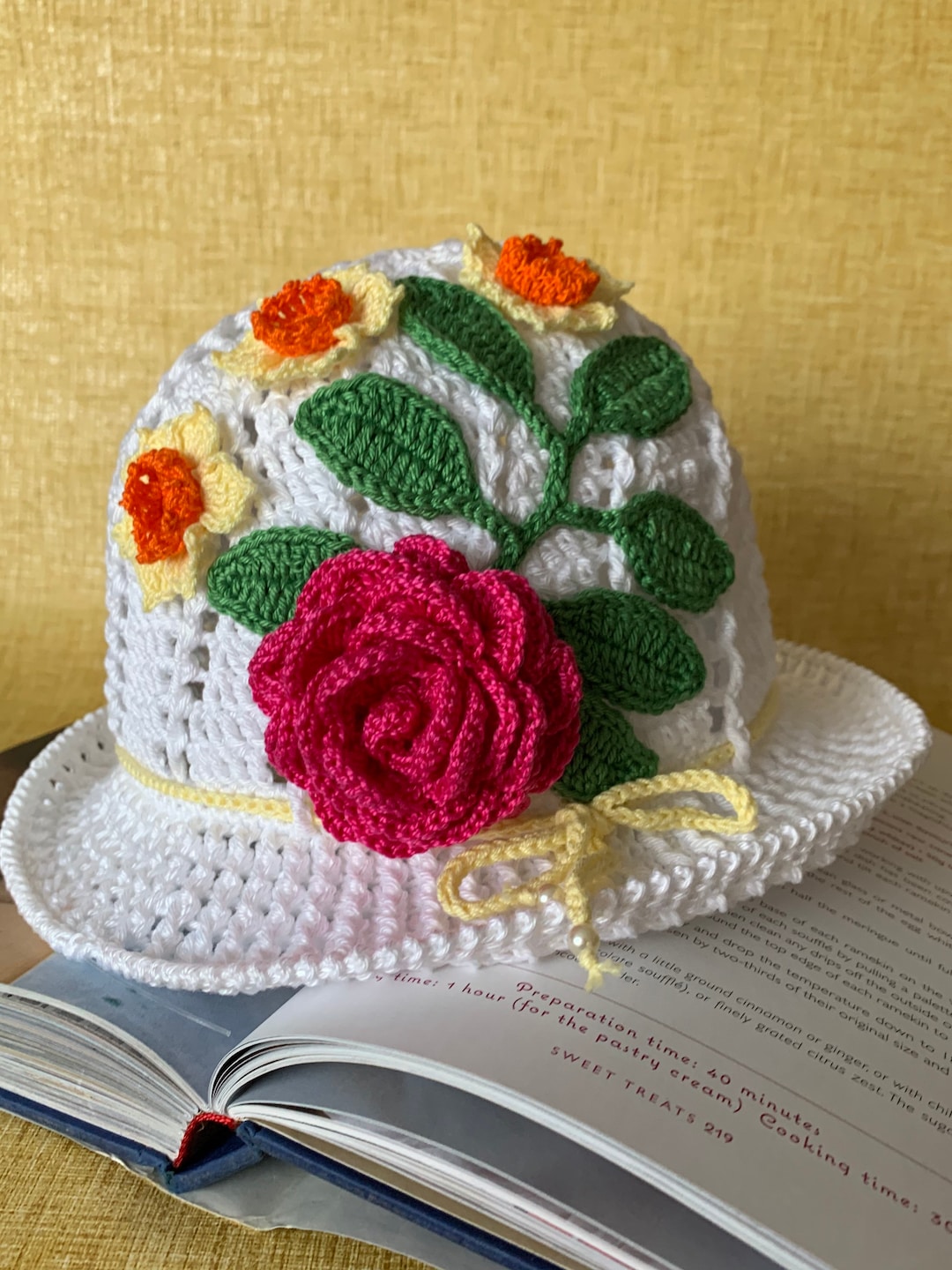 Crochet Panama Sun Hat | Natural/Brown main image 1
