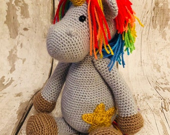 Crochet Unicorn handmade toy, Amigurumi, stuff toy