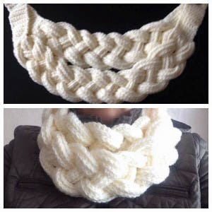 Crochet braided/plaited scarf, cowl, neckwarmer image 1