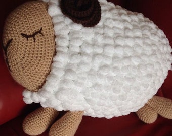 Crochet Sleepy Sheep Cushion cover/pajama case Pattern