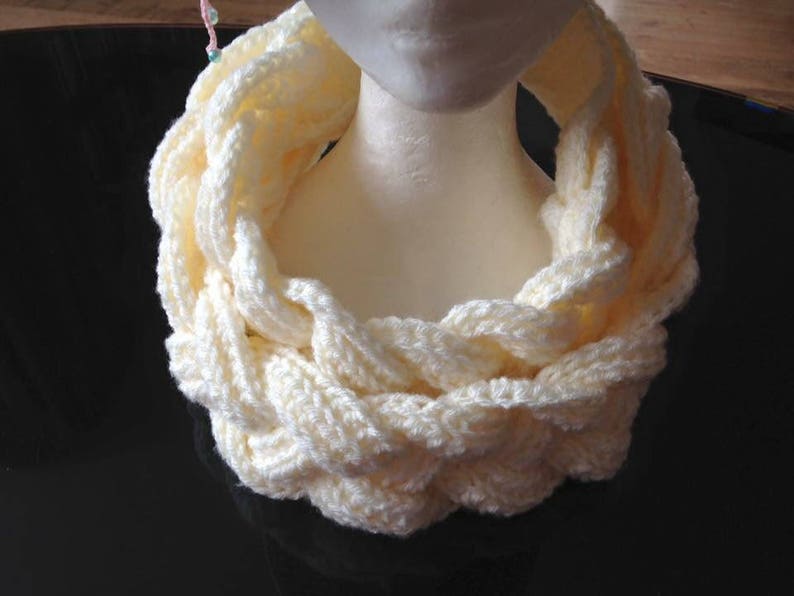 Crochet braided/plaited scarf, cowl, neckwarmer image 3