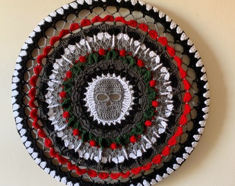Skull Mandala Crochet Pattern, Gothic Wall Hanging (PDF Pattern)