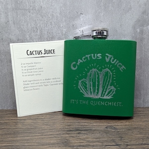 Cactus Juice Hip Flask and Cocktail Recipe | Avatar: The Last Airbender Inspired 6oz Powder Coated Flask