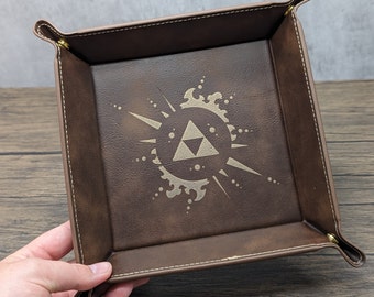 Triforce Dice Tray | Leatherette Collapsible Gaming Snap Dice Trays