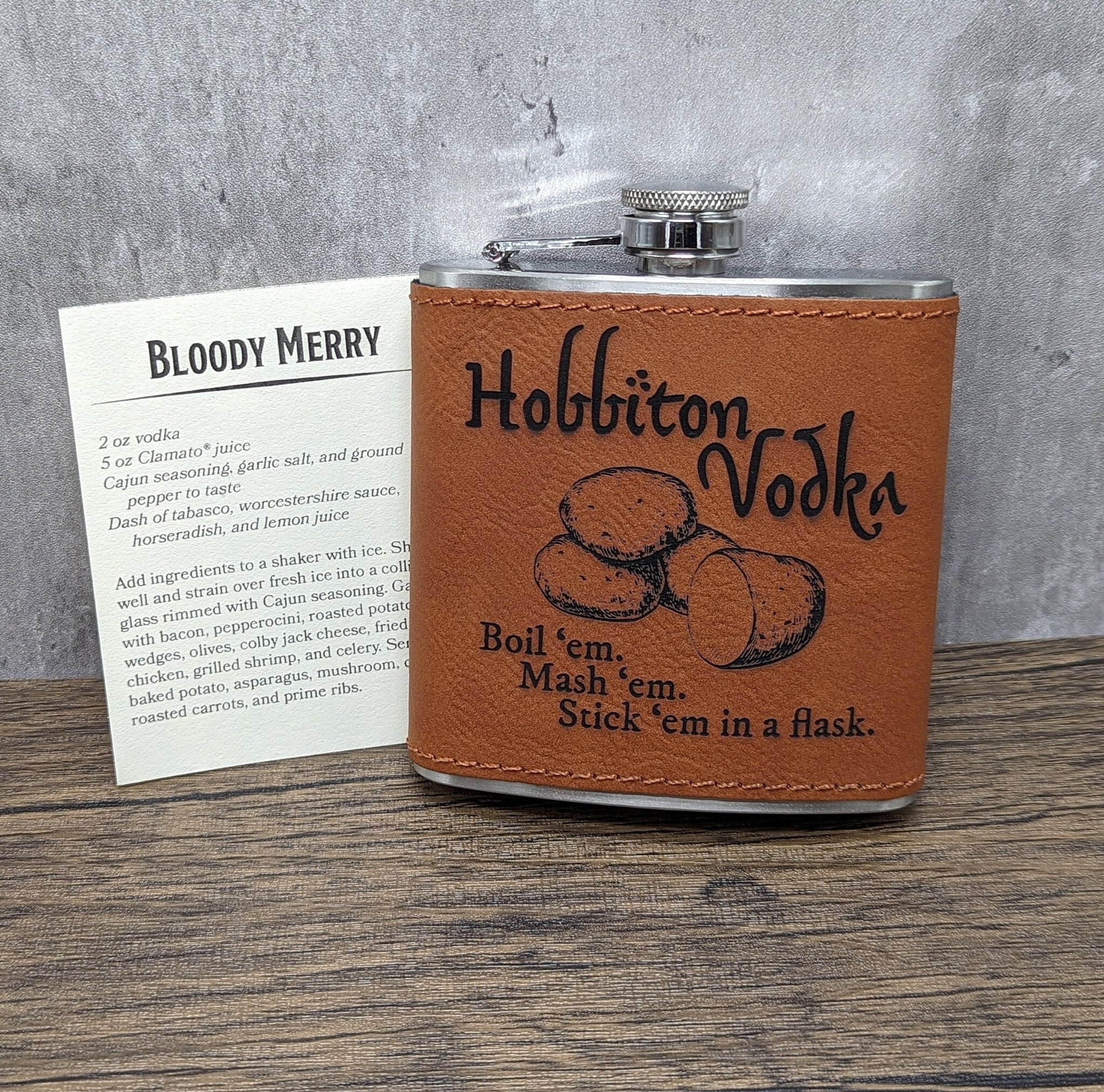 6oz Ribs Leather Flask 6oz Ribs Leather Flask