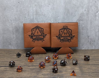 d20 Cozie | 2-sided Tabletop Gaming Faux Leather Can Cooler