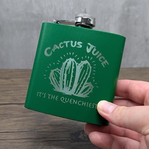 Cactus Juice Hip Flask and Cocktail Recipe | Avatar: The Last Airbender Inspired 6oz Powder Coated Flask