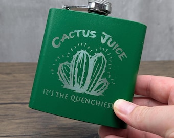 Petaca de Cactus Juice y receta de cóctel / Petaca de 177 ml (6 oz) con recubrimiento en polvo inspirada en Avatar: La leyenda de Aang