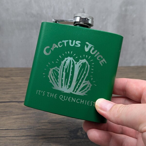Cactus Juice Hip Flask and Cocktail Recipe | Avatar: The Last Airbender Inspired 6oz Powder Coated Flask