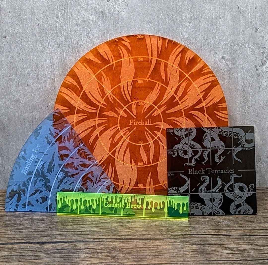 Area of Effect Spell Templates | Dungeons & Dragons - Etsy