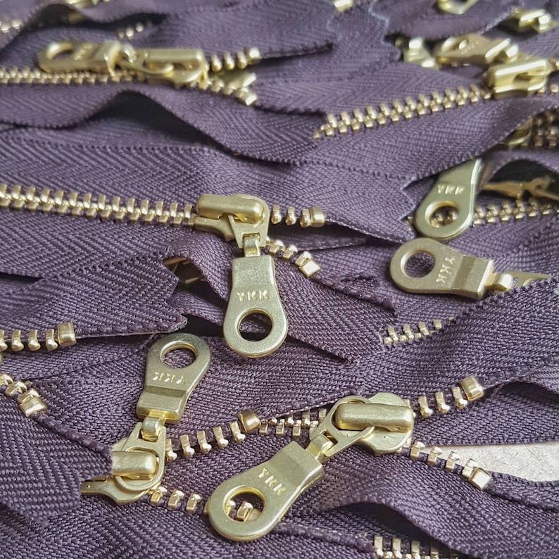 Gold Brass Zipper Doughnut Pull **Pack of 5** 15cm 20cm 23cm 25cm 30cm 36cm 6 8 9 10 12 14 UK YKK BROWN 570