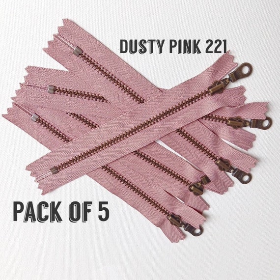 Donut Pull Zipper Pack - Black Zipper Tape with Pink Teeth Donut Pull Zipper Pack - Black Zipper Tape with Pink Teeth