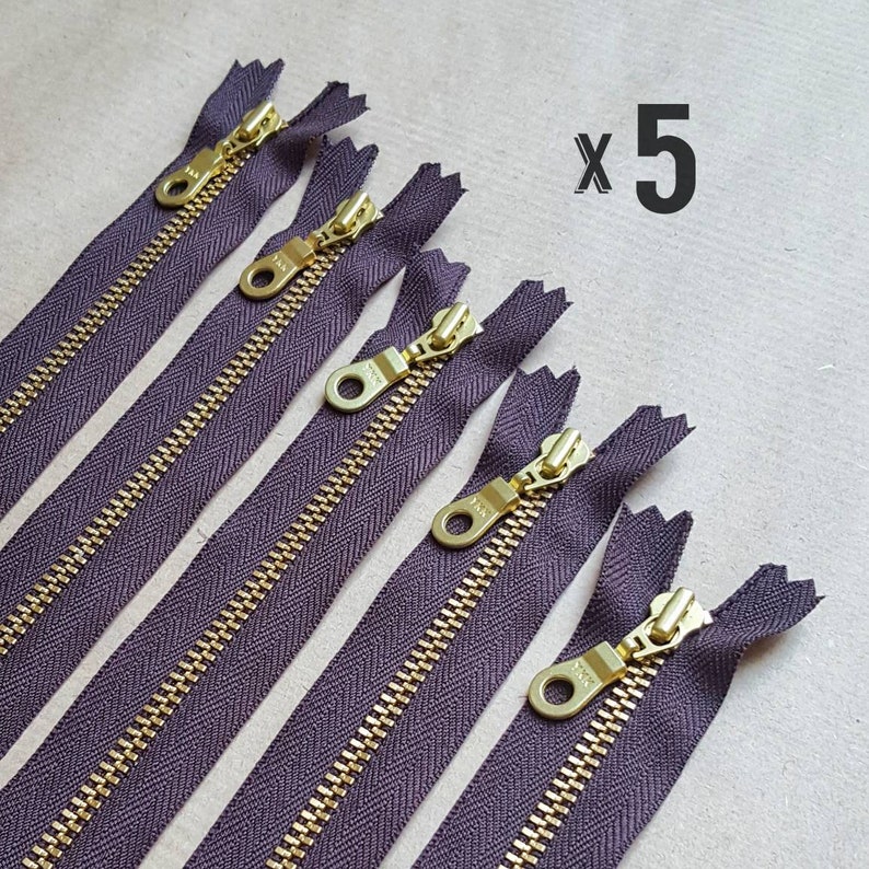 Gold Brass Zipper Doughnut Pull **Pack of 5** 15cm 20cm 23cm 25cm 30cm 36cm 6 8 9 10 12 14 UK YKK BROWN 570