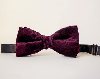 Luxury Purple Velvet Men's Christmas Gift Bow Tie