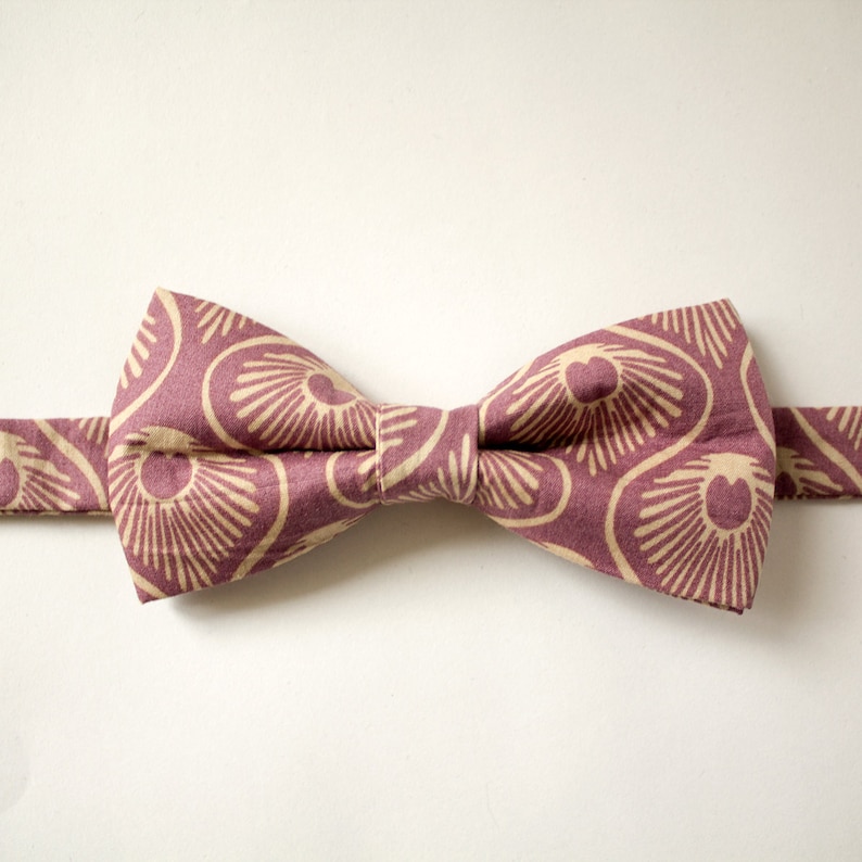 Purple Peacock Feather Men/'s Bow Tie
