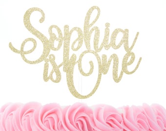 Personalized First Birthday Cake Topper with Custom Name is One - Smash Cake Decor for 1st Birthday Celebration