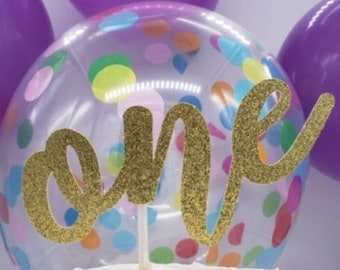 One Cake Topper / Custom Glitter / First Birthday / Birthday Cake Topper / Birthday Party / Custom 1st Birthday