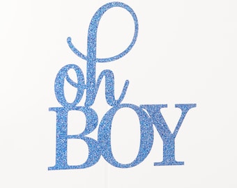 Custom Oh Boy Baby Shower Cake Topper / Diaper Cake Topper / Gender Reveal / Pregnancy Reveal / Baby Boy Baby Shower / Mason Jar Tags