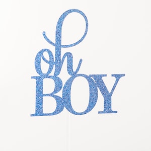 Custom Oh Boy Baby Shower Cake Topper / Diaper Cake Topper / Gender Reveal / Pregnancy Reveal / Baby Boy Baby Shower / Mason Jar Tags