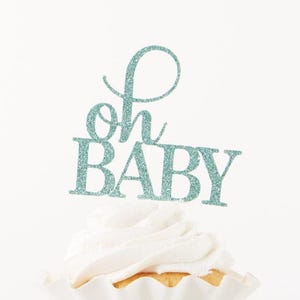 Oh Baby Cupcake Toppers for Baby Showers and Gender Reveal Party Decorations