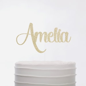 Custom Name Glitter Cake Topper: Personalized Party Decor