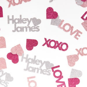 Custom Name Glitter Confetti: Engagement, Wedding, Valentine's Day