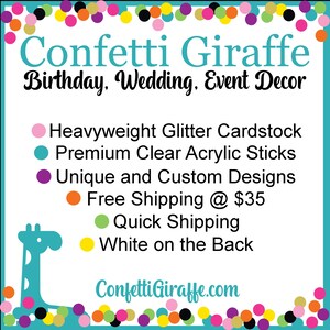 Confetti Giraffe, birthday, wedding and event decor made from heavyweight glitter cardstock
