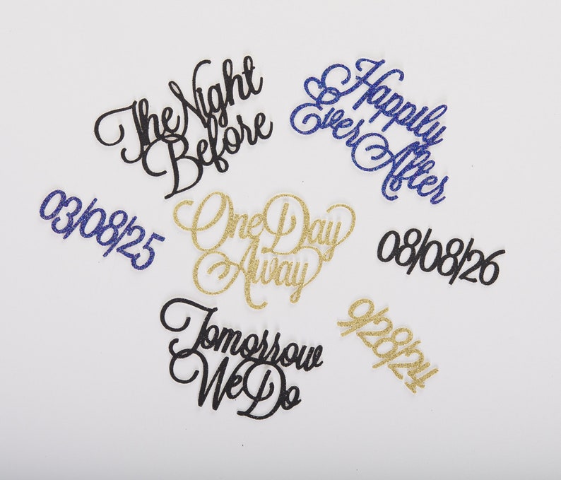 Wedding rehearsal dinner confetti / table scatter decorations